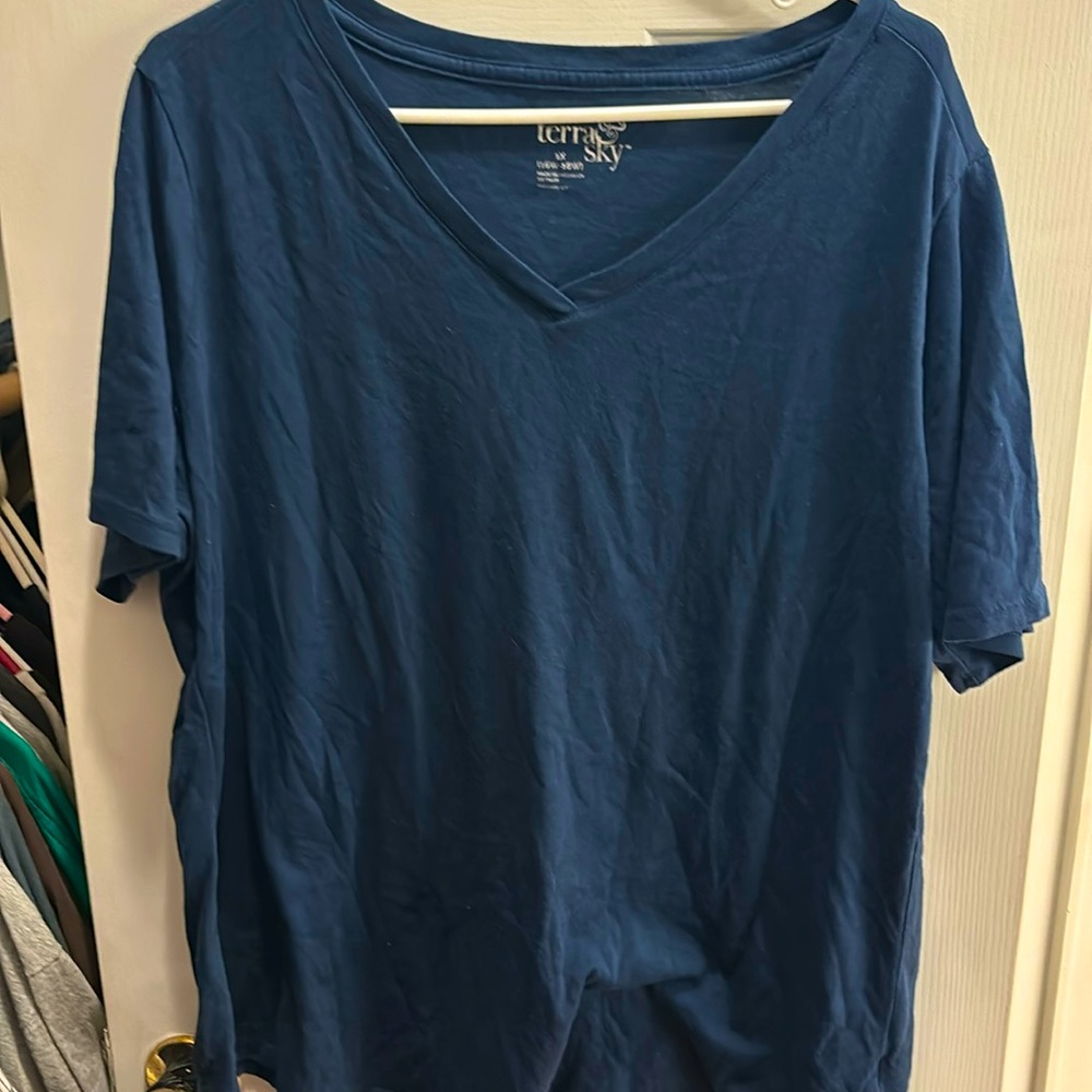 Blue v neck women’s tshirt.